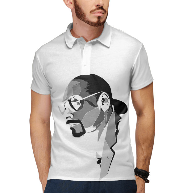 Мужское поло с изображением Snoop Dogg цвета Белый