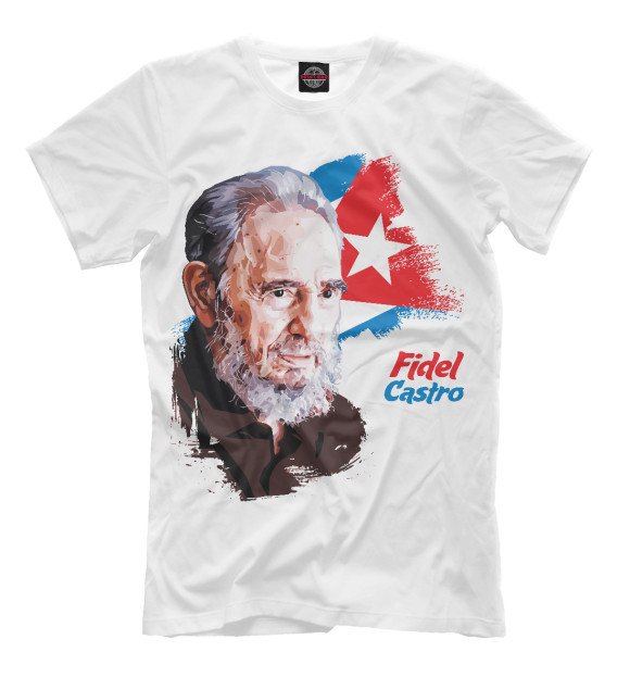 Футболка для мальчиков с изображением Fidel Castro цвета Молочно-белый
