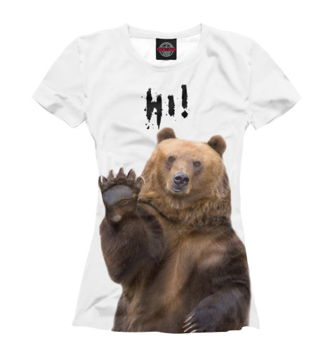 

Футболки Print Bar, Белый, Русский медведь