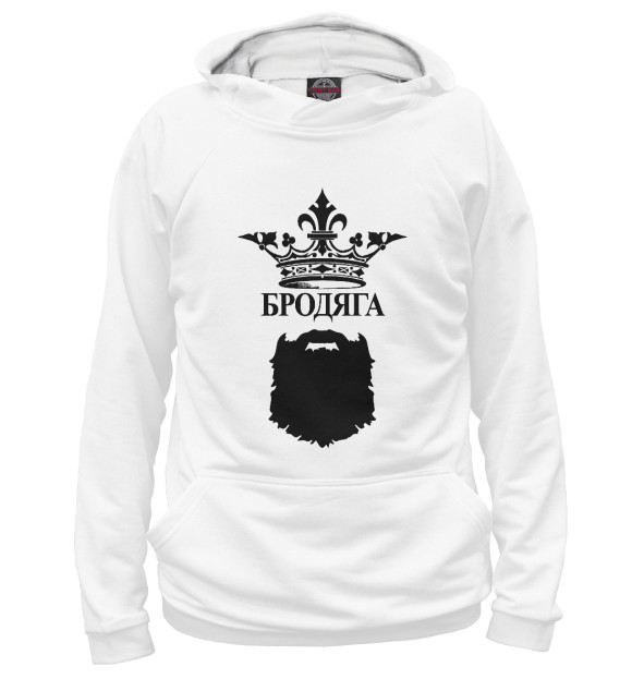 Женское худи с притом Мужик цвета Белый Женское худи с изображением Мужик цвета Белый