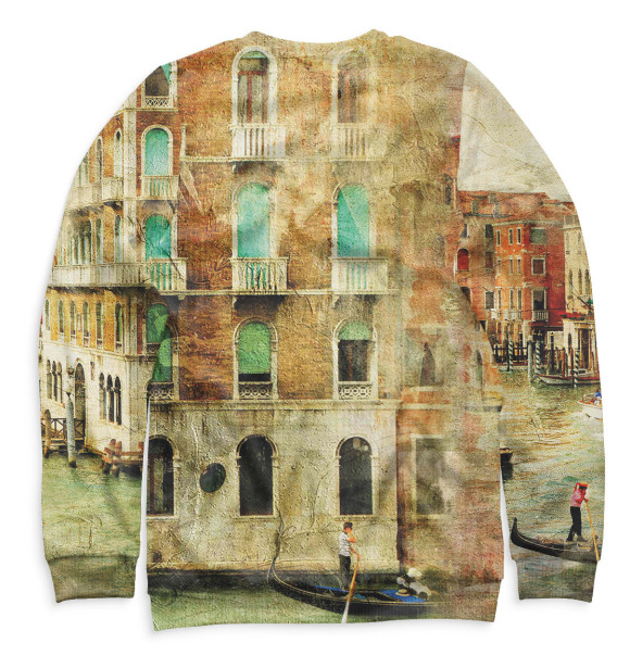 Женский свитшот с изображением Венеция цвета Белый