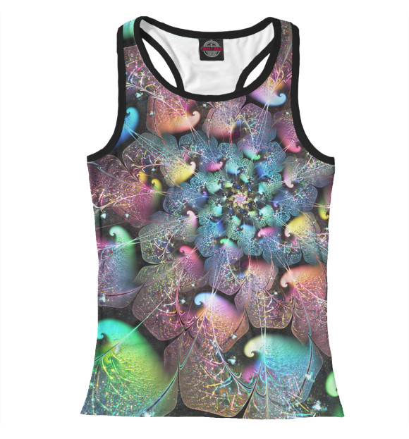 Женская майка-борцовка с изображением Фрактал цвета Белый