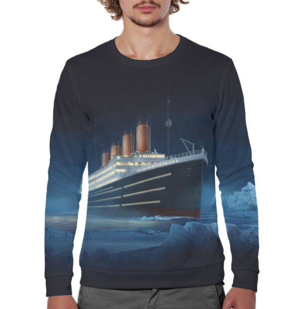 Мужской свитшот с изображением Титаник цвета Белый