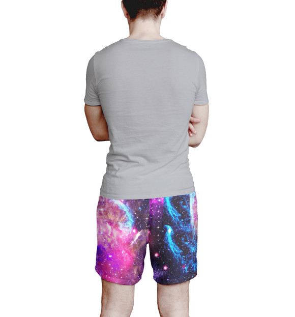 Мужские шорты с изображением Космос цвета Белый