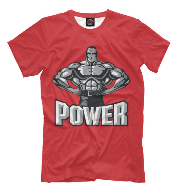 Мужская футболка с изображением Power цвета Белый