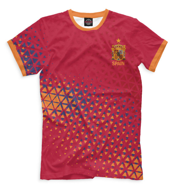 Мужская футболка с изображением Сборная Испании цвета Темно-розовый
