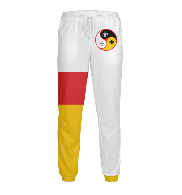 Мужские спортивные штаны с изображением Три Слезы Бога (РСО-Алания) цвета Белый