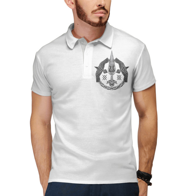 Мужское поло с изображением Язычество цвета Белый