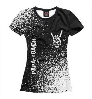 Женская футболка Papa Roach Рок Символ на темном