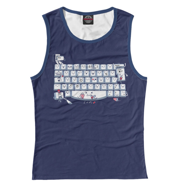 Майка для девочки с изображением Keyboard Fun цвета Белый