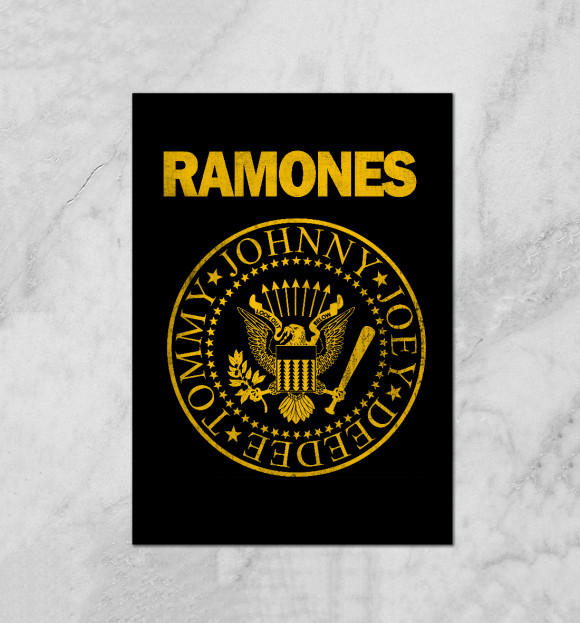 Плакат с изображением Ramones Gold цвета Белый
