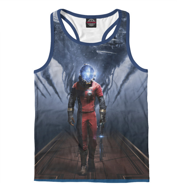 Мужская майка-борцовка с изображением Prey цвета Белый