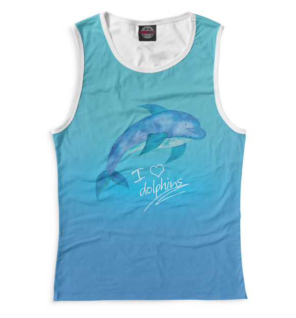 Майка для девочки с изображением Love dolphins цвета Белый