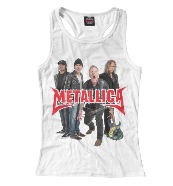 Женская майка-борцовка с изображением Metallica цвета Белый