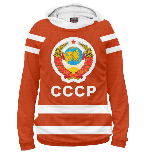 Мужское худи с изображением СССР цвета Белый