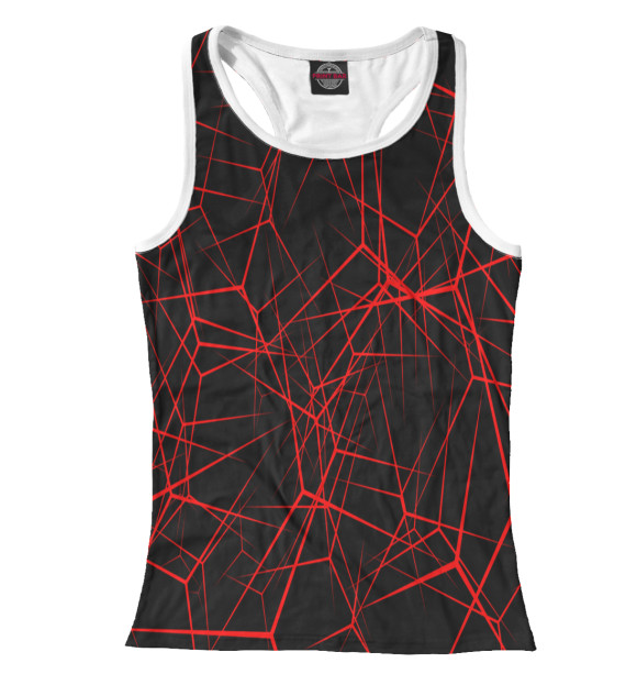 Женская майка-борцовка с изображением Кровавая паутина цвета Белый