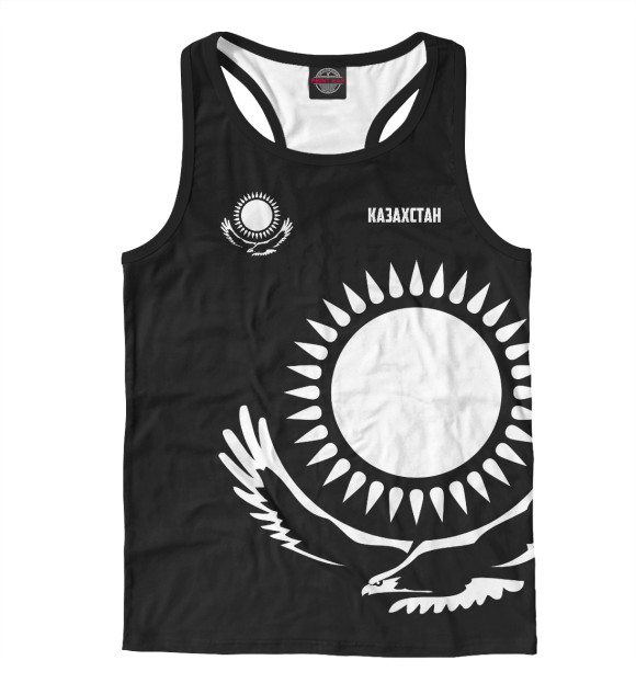 Мужская майка-борцовка с изображением Казахстан цвета Белый
