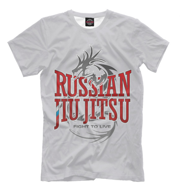 Мужская футболка с изображением Russian Jiu Jitsu цвета Бежевый