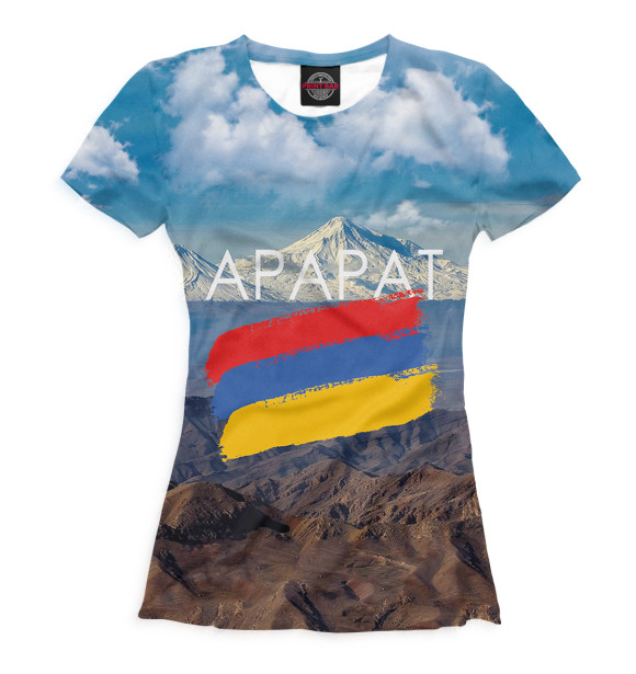 Футболка для девочек с изображением Арарат цвета Белый
