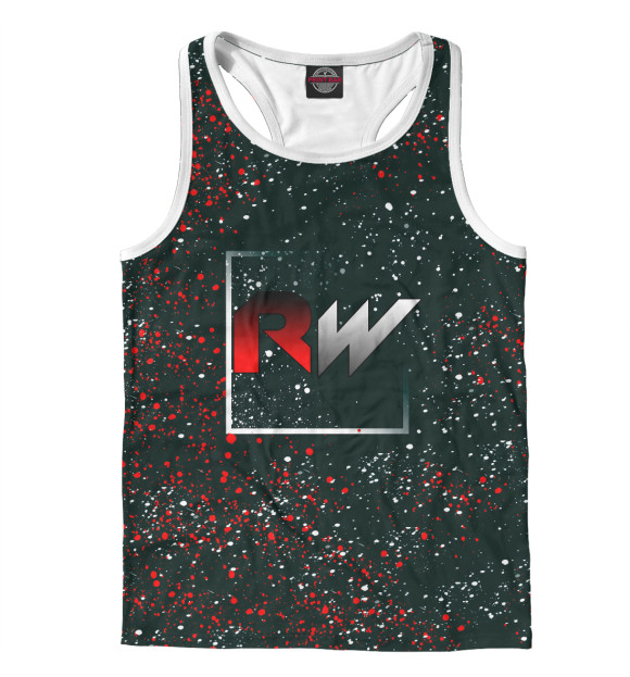 Мужская майка-борцовка с изображением Red-White цвета Белый