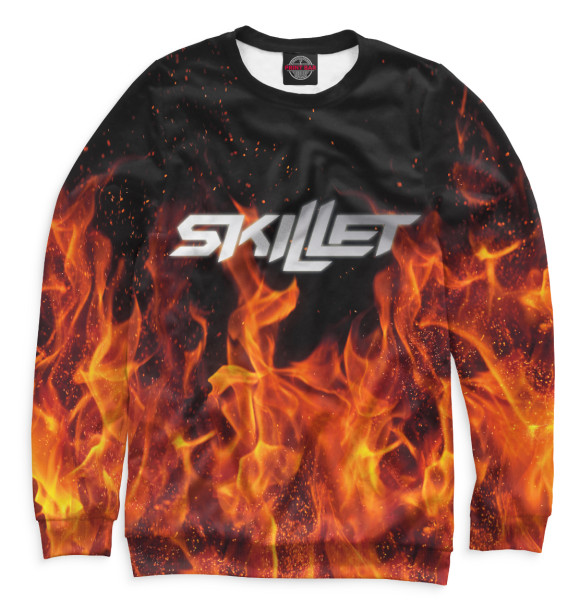 Женский свитшот с изображением Skillet цвета Белый