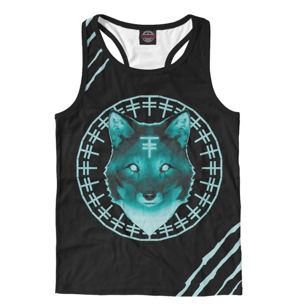 Мужская майка-борцовка с изображением Чертог Лисы (дух лисы) цвета Белый