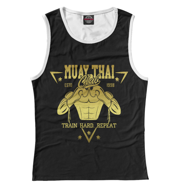 Женская майка с изображением Muay Thai цвета Белый