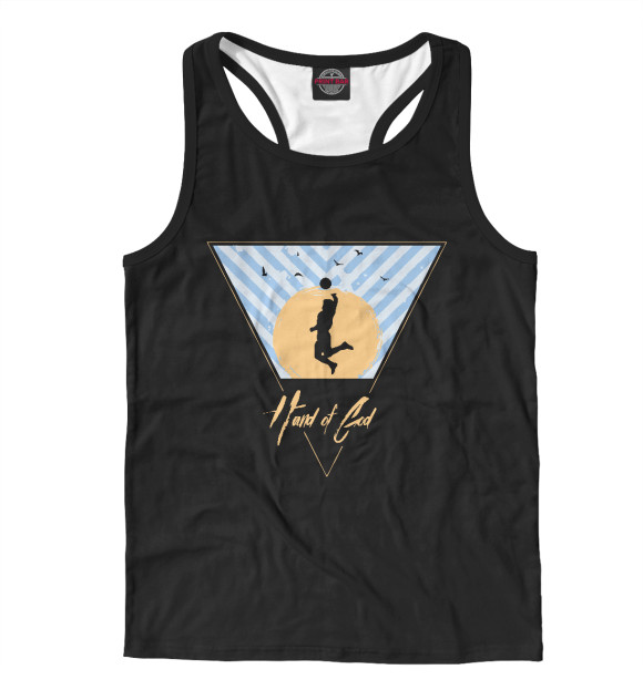 Мужская майка-борцовка с изображением Марадона - Рука Бога цвета Белый