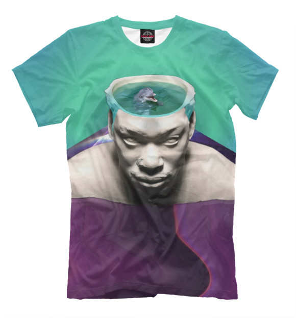 Мужская футболка с изображением Dolphin цвета Молочно-белый