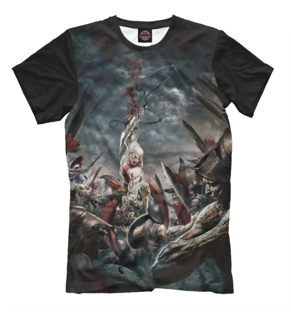 Мужская футболка с изображением God of War цвета Черный