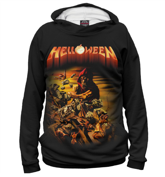 Женское худи с изображением Helloween цвета Белый