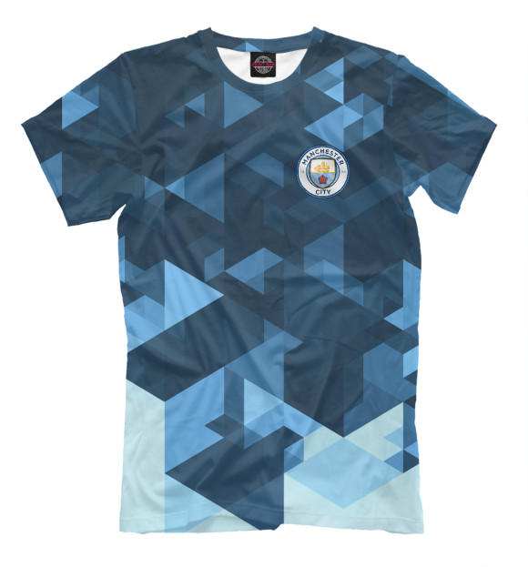 Мужская футболка с изображением Manchester City Abstract цвета Молочно-белый