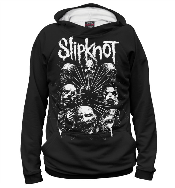 Женское худи с изображением Slipknot цвета Белый
