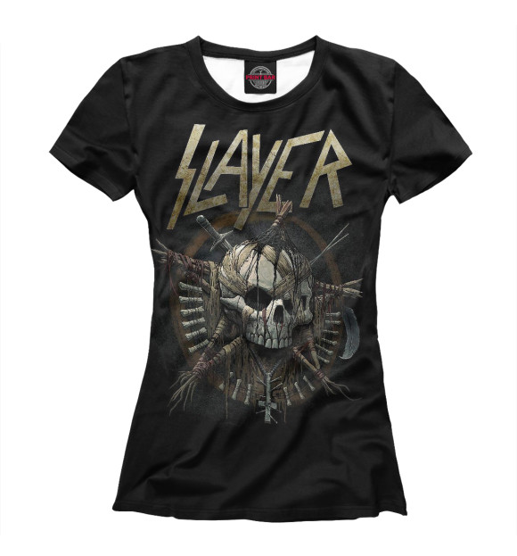 Футболка для девочек с изображением Slayer цвета Белый