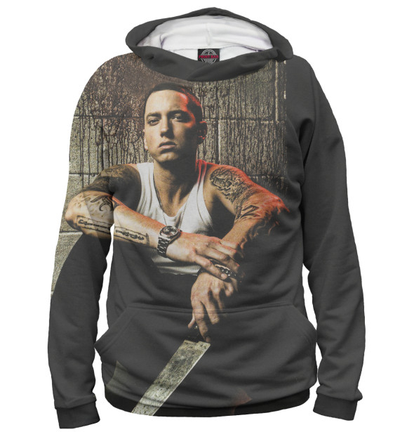 Мужское худи с изображением Eminem цвета Белый