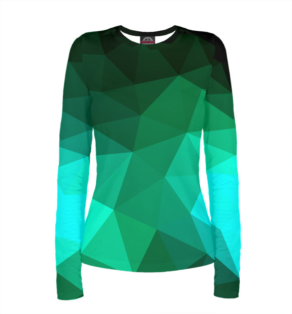 Женский лонгслив с изображением Polygonal цвета Белый