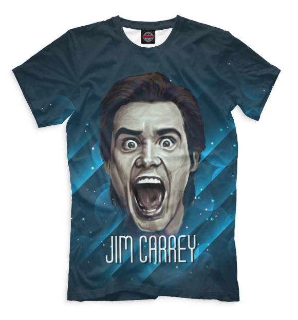Мужская футболка с изображением Джим Керри цвета Темно-зеленый