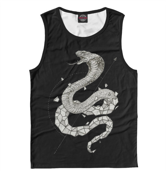 Майка для мальчика с изображением Geometric dark snake цвета Белый