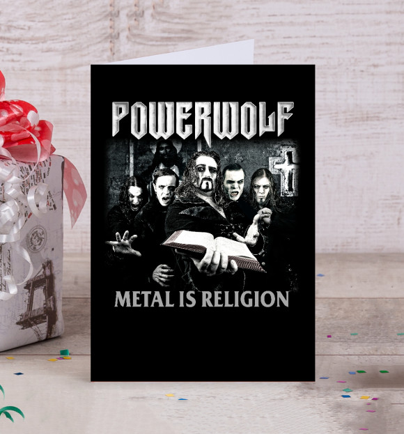 Открытка с изображением Powerwolf цвета Белый