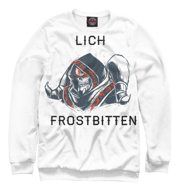 Женский свитшот с изображением Lich цвета Белый