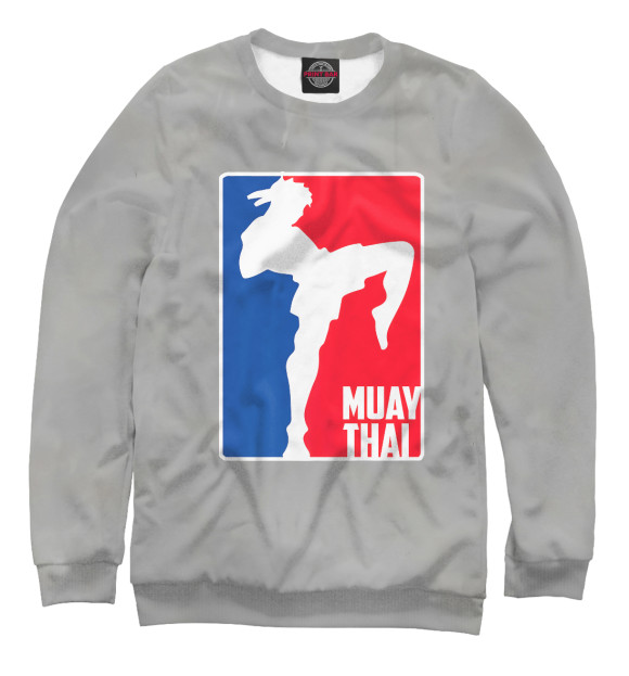 Свитшот для девочек с изображением Muay Thai Fighter Retro цвета Белый