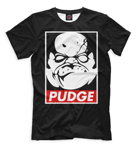 Мужская футболка с изображением Pudge цвета Черный