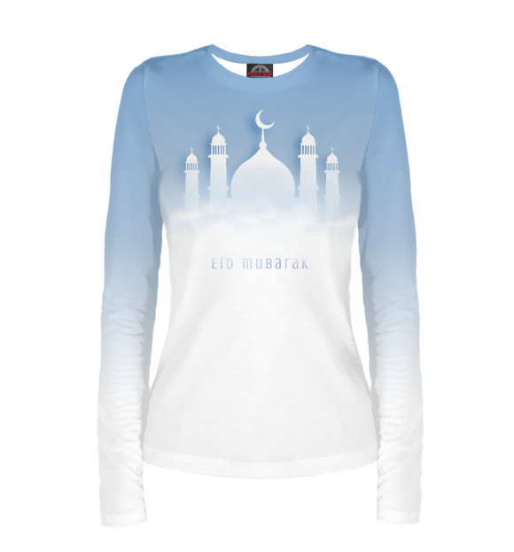 Женский лонгслив с изображением Eid Mubarak цвета Белый
