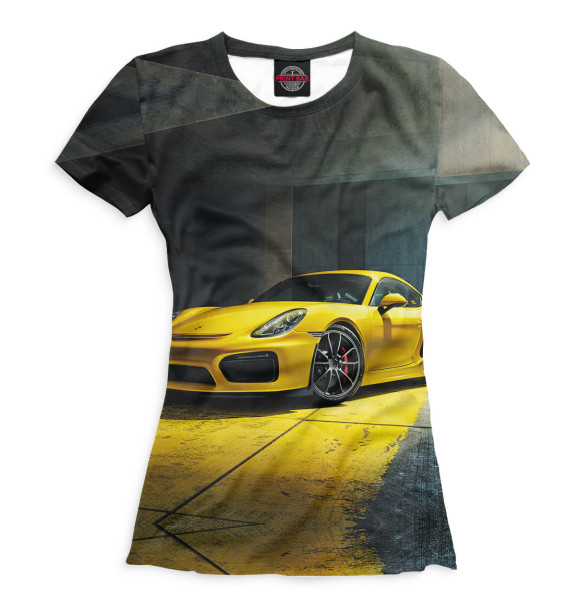 Женская футболка с изображением Porsche цвета Белый