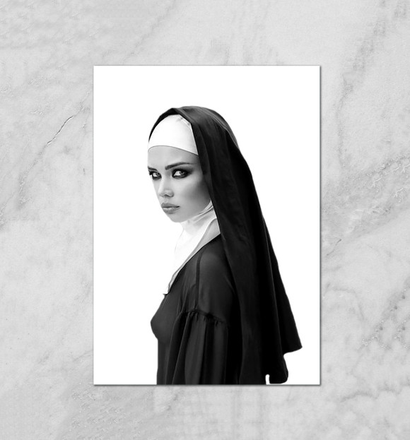 Плакат с изображением Монахиня цвета Белый