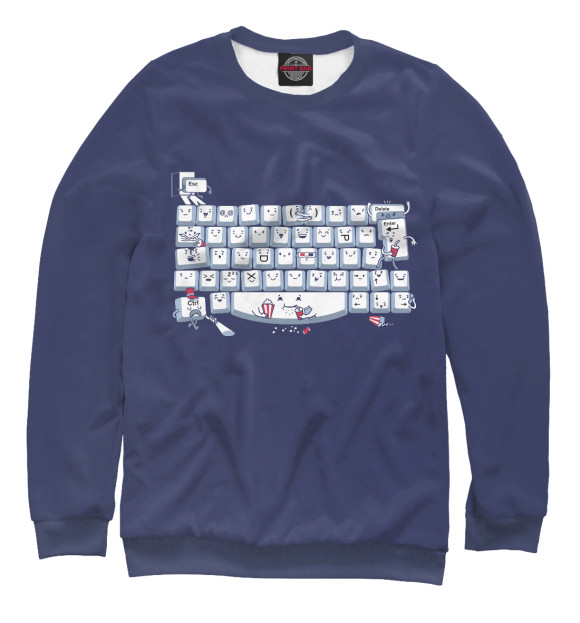 Женский свитшот с изображением Keyboard Fun цвета Белый