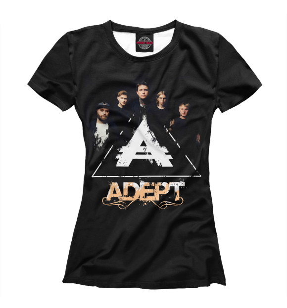 Женская футболка с изображением Adept3 цвета Белый