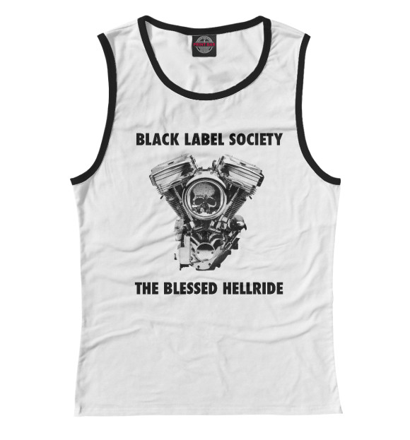 Женская майка с изображением Zakk Wylde BLS blessed hellride цвета Белый
