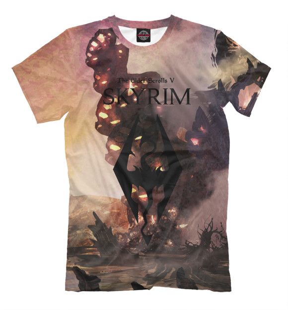 Мужская футболка с изображением SKYRIM цвета Молочно-белый