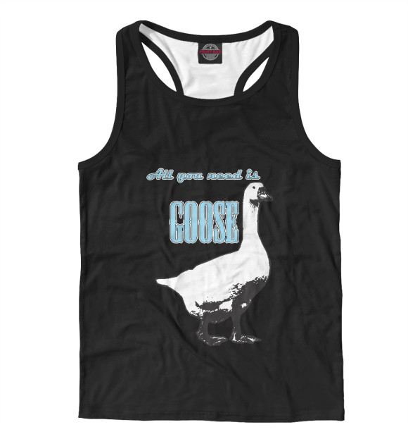 Мужская майка-борцовка с притом All you need is goose цвета Белый Мужская майка-борцовка с изображением All you need is goose цвета Белый